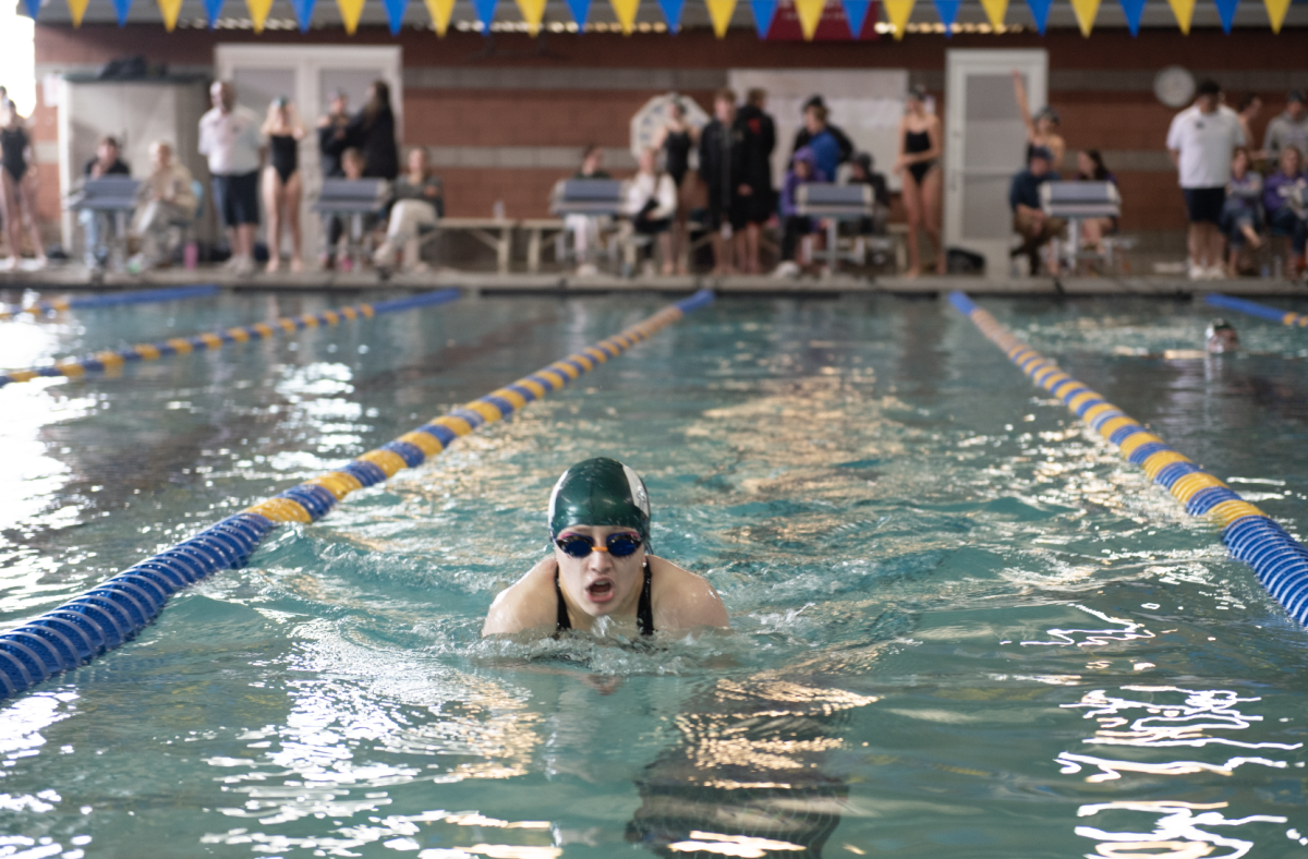 1.31.25 Junior Joanne Ragsdale swimming breaststroke in the 200 IM at Butte. 